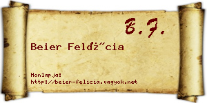 Beier Felícia névjegykártya